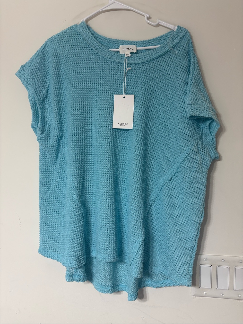 NWT Andrée By Unit Waffle Knit Short Sleeve Top
